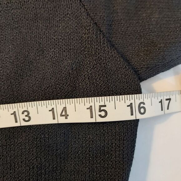 St John Collection Marie Gray Black Dress Santana Knit Stretch Size 2 VTG Flaw - Picture 9 of 12